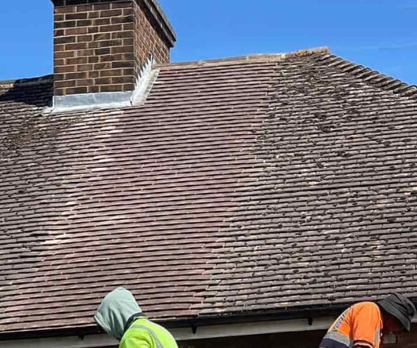 This is a photo of a roof which has just been repaired. Works carried out by WBN Roofing Rossington